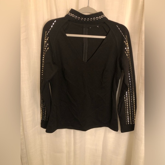 Black Studded Women's Top - Picture 4 of 11